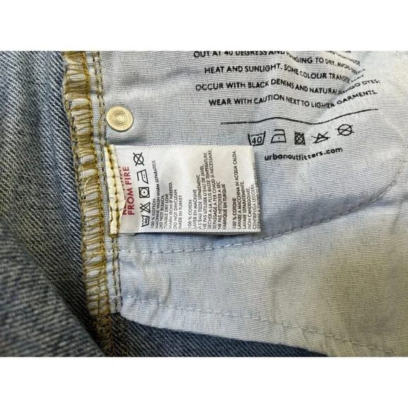 BDG Jessye Spliced Two Tone Distressed Button Fly Slim Straight Jeans 28 - Picture 15 of 15